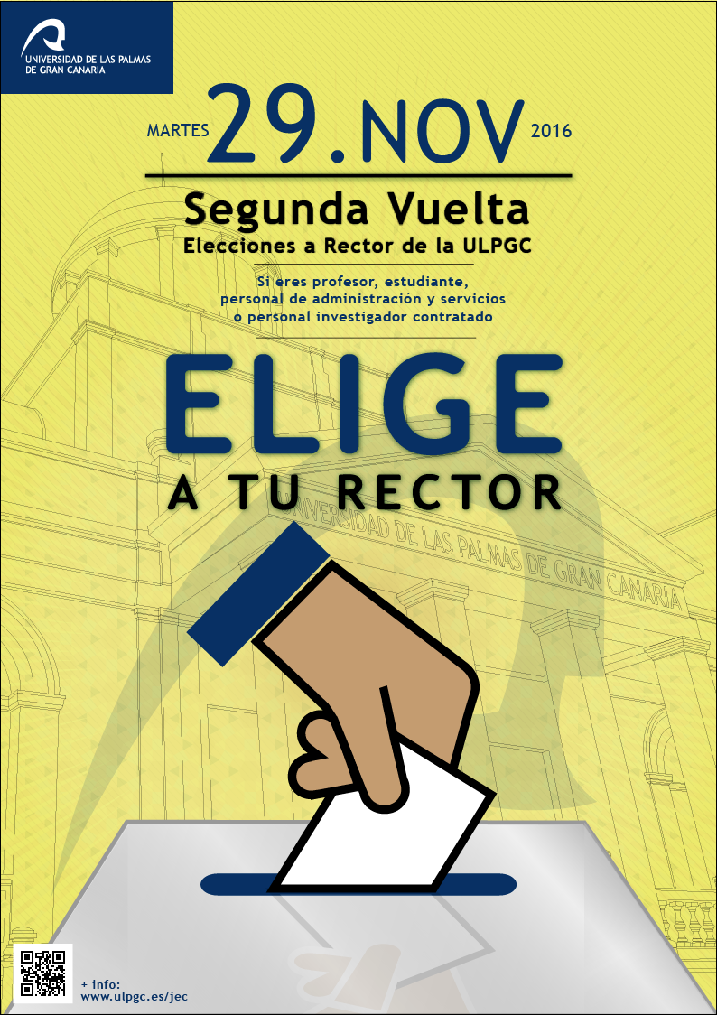 Fecha de segunda vuelta y proclamación provisional de resultados de las  elecciones a Rector | ULPGC - Universidad de Las Palmas de Gran Canaria